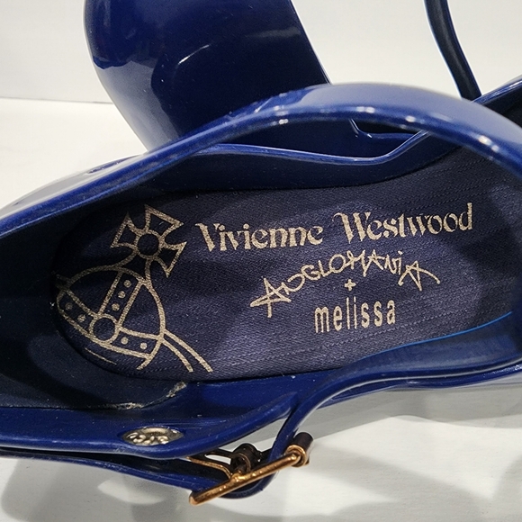 Vivienne Westwood Anglomania + Melissa Blue Jelly T Strap Heels 6 - Picture 5 of 12